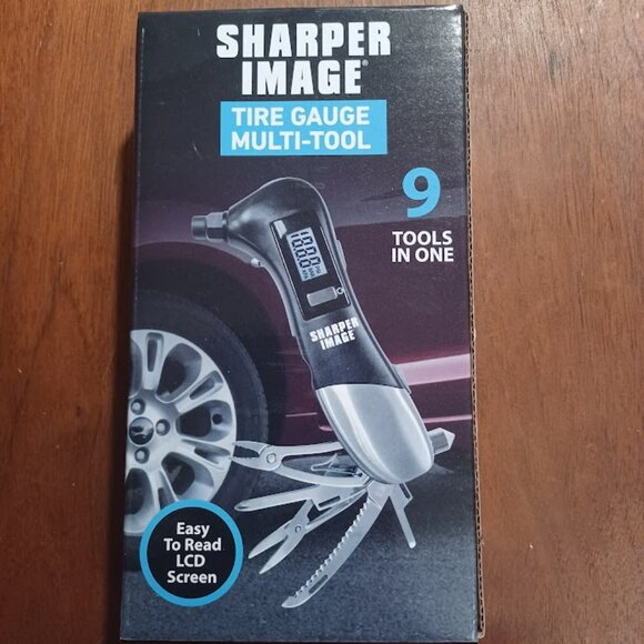 NEW! Sharper Image Tire Gauge Multi-Tool Car Emergency 9 Tools in One - Picture 1 of 4